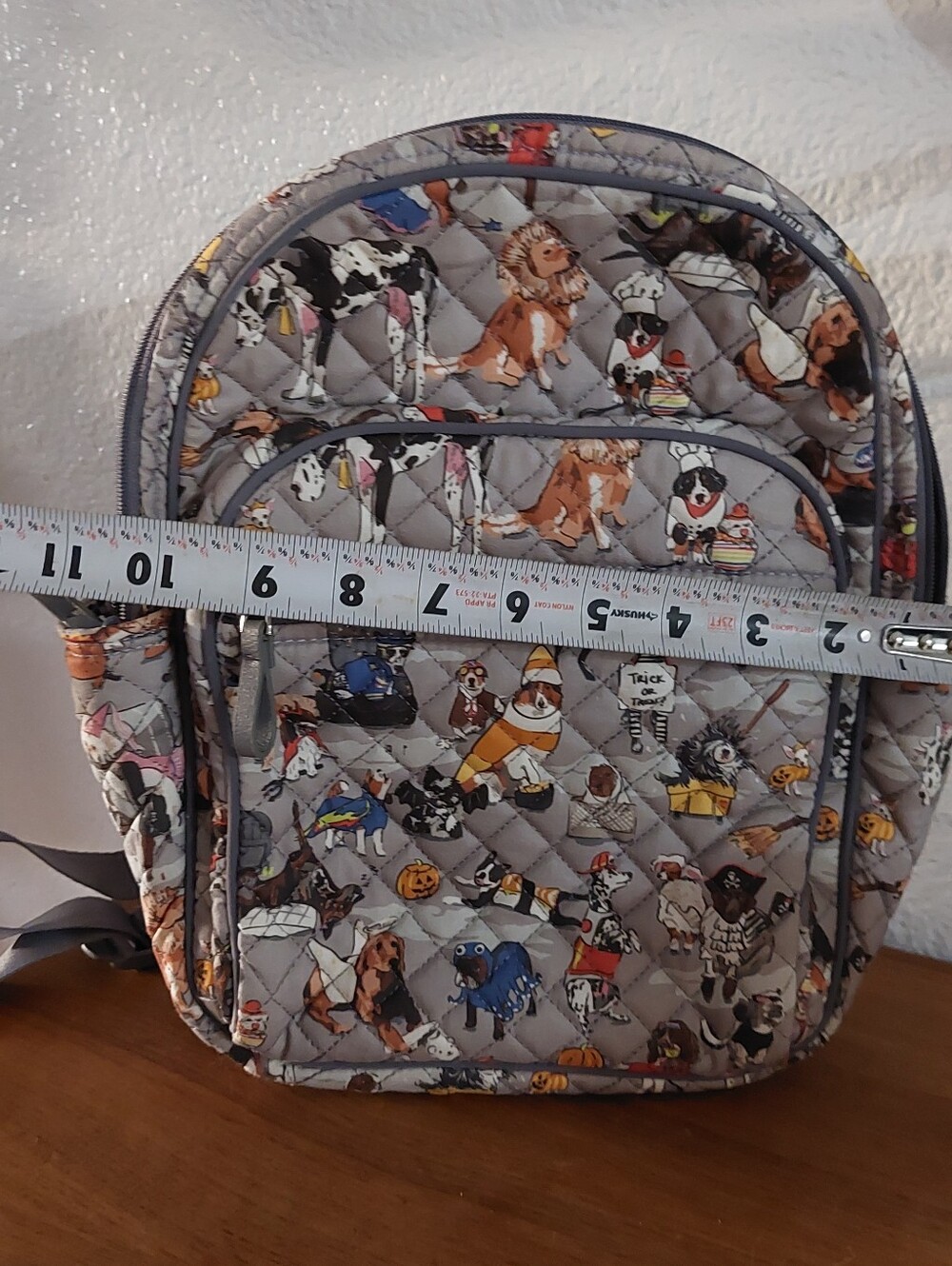 Vera Bradley Gray Quilted Dog Print Backpack - Picture 10 of 10
